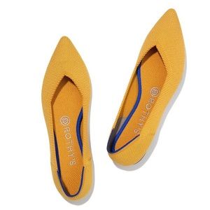 ‼️NWT🌺Rothy’s 🌺Retired The Point in Marigold Yellow Size 5.5🌺Shoes Flats